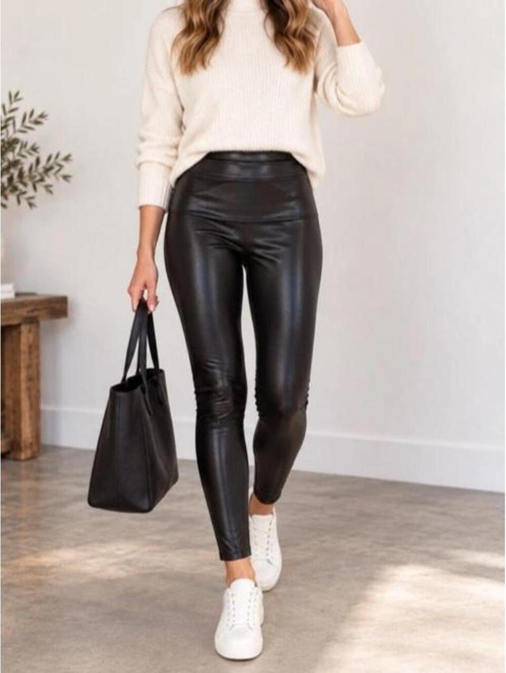 SPANX Faux Leather Leggings Women’s XS Black High Rise Skinny Stretch Pants